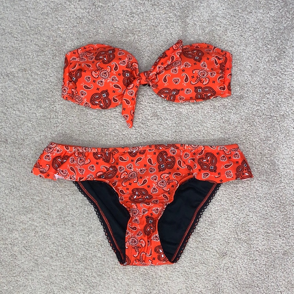 Orange paisley bikini